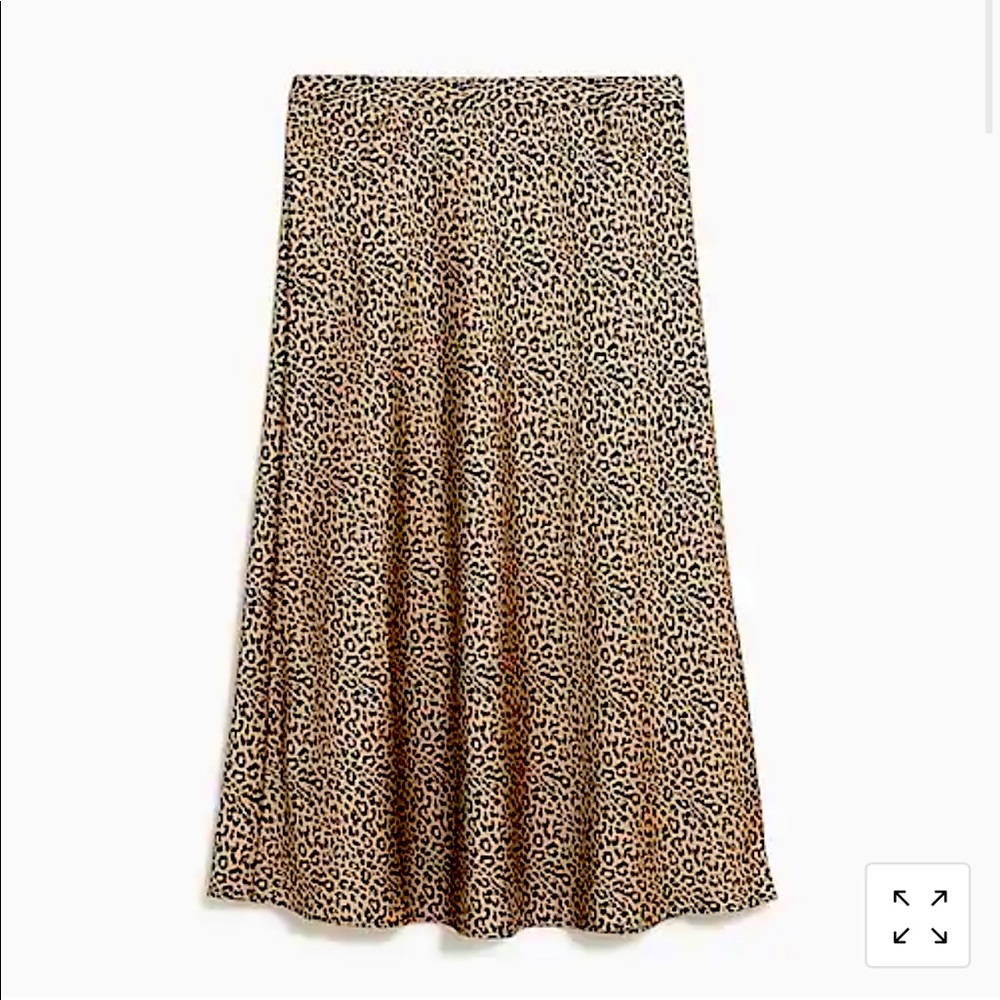 J crew Animal-print satin A-line midi skirt